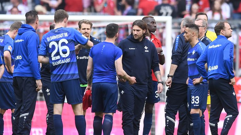 Der Tabellenletzte SV Darmstadt 98 steht nach dem 32. Spieltag der Bundesliga als erster Absteiger fest