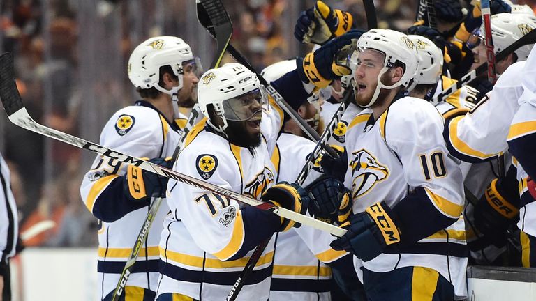 Die Nashville Predators feiern den ersten Finaleinzug der Vereinsgeschichte.