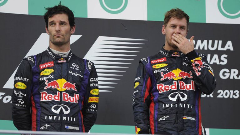 "Ich habe nie Unterstützung von ihm bekommen." - Sebastian Vettel nach seinem kontroversen Sieg 2013 in Malaysia über Teamkollege Mark Webber