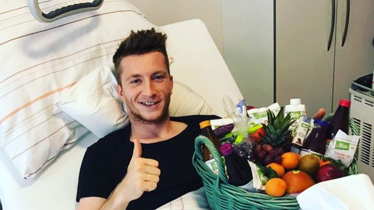 Marco Reus hat die Knie-OP gut überstanden. (Quelle: twitter@woodyinho)