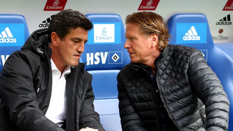 Sportchef Jens Todt (l.) und Trainer Markuws Gisdol basteln am neuen HSV-Kader.