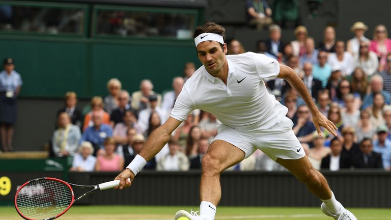 Roger Federer  gewann schon sieben Mal in Wimbledon.