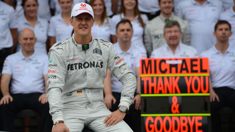 Nach der Saison 2012 beendete Schumacher endgültig seine Formel-1-Karriere. In seinem letzten Rennen in Sao Paulo belegte er Rang sieben. Sein Nachfolger bei Mercedes wurde Lewis Hamilton.