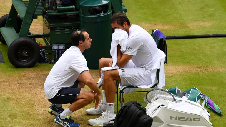 Cilic mit großen Problemen im Finale.