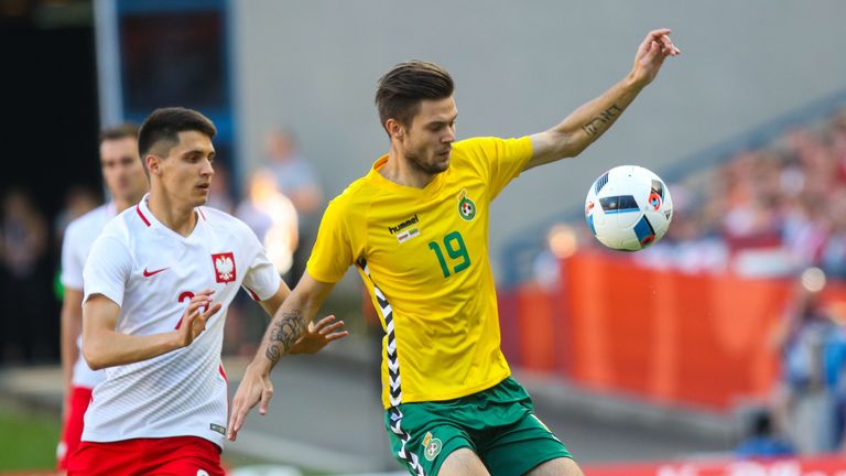 Lukas Spalvis spielt seit 2013 für die litauische Nationalmannschaft.