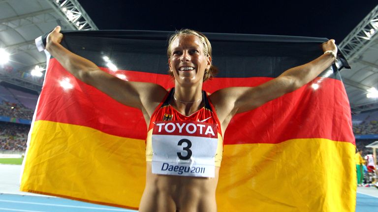 Jennifer Oeser bei der Leichtathletik-WM 2011 im südkoreanischen Daegu