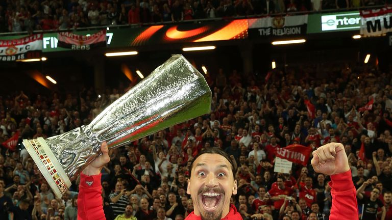 Zlatan Ibrahimovic feierte mit Manchester United den Gewinn der Europa League.