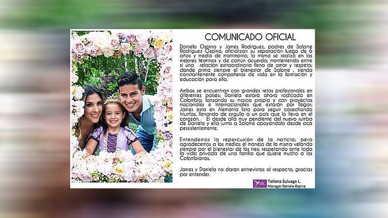 Daniela Ospina bestätigte die Trennung bereits via Instagram. Quelle: instagram.com/daniela_ospina5