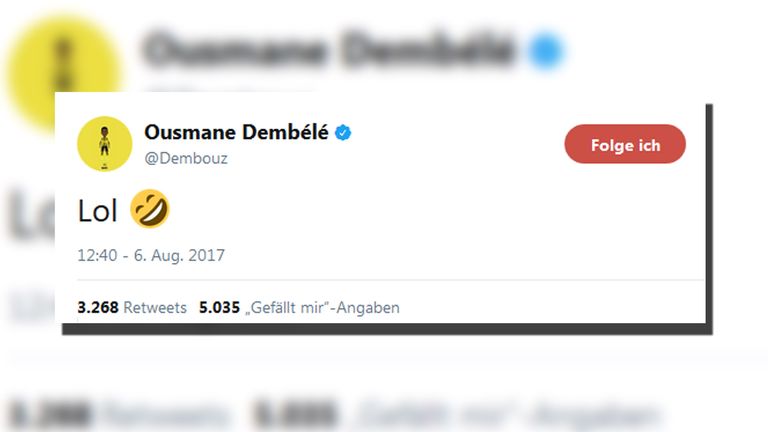 Ousmane Dembele äußert sich via Twitter. (Quelle: Twitter @Dembouz)