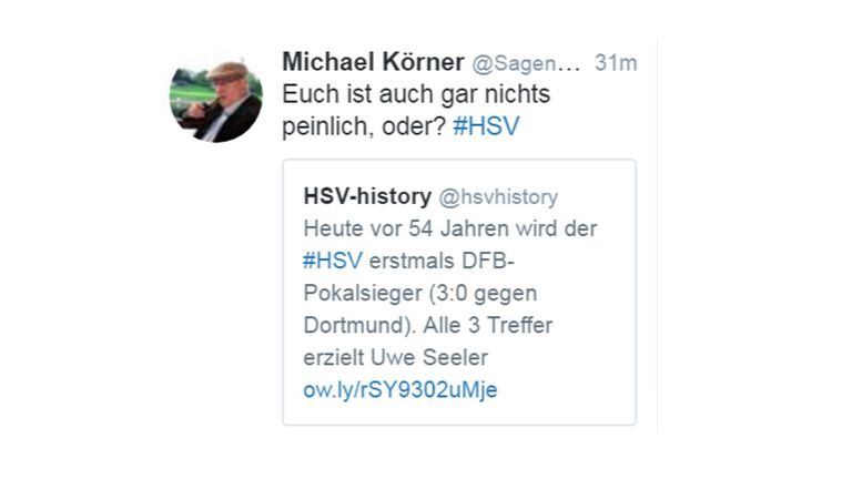 Viele HSV-Fans haben kein Verständnis mehr für das vogelwilde Auftreten ihres Vereins. Quelle: twitter.com/Sagenwirmalso