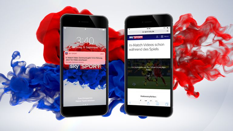 Mit SkySport und den neuen In-Match Videos bekommst du die Tore deines Lieblingsteams direkt aufs Handy.