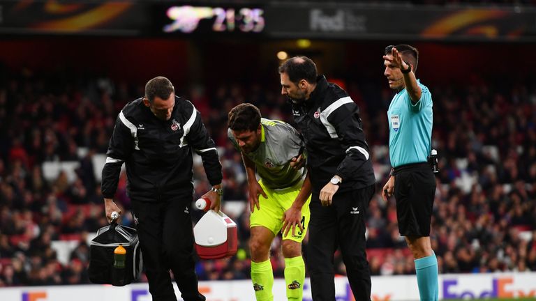 Jonas Hector musste gegen Arsenal ausgewechselt werden.