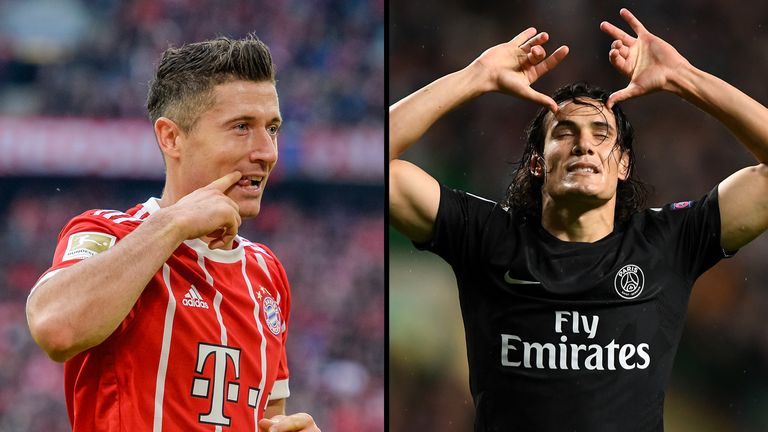 Sturm: Robert Lewandowski – Edinson Cavani