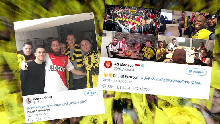 Die Dortmunder Fans starteten nach dem Bus-Attentat im April spontan eine Kampagne für gestrandete Monaco-Fans.