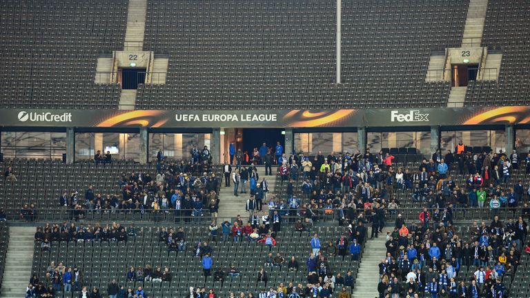 Nur wenige Berliner Fans kamen zum Europa-League-Auftakt der Hertha.