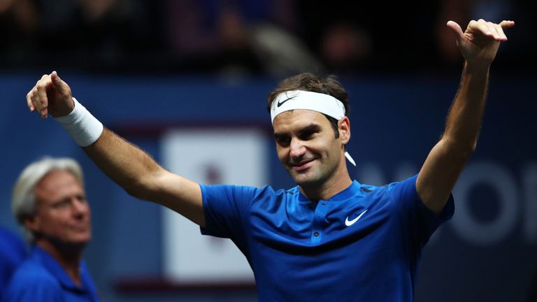 Roger Federer sichert Europa den nächsten Punkt beim Laver Cup.