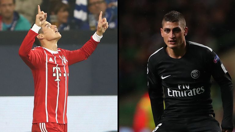 Offensives Mittelfeld: James Rodriguez – Marco Verrati