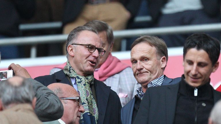 Bayern-Boss Karl-Heinz Rummenigge (l.) und BVB-Boss Hans-Joachim Watzke.