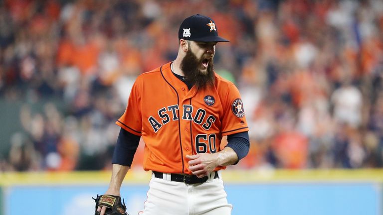 Dallas Keuchel überragt mit zehn Strikeouts und sieben Shutout-Innings bei Houstons Sieg gegen die New York Yankees.