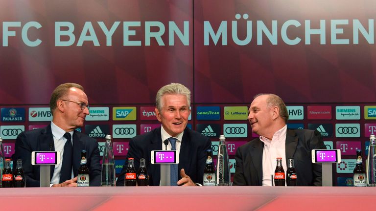 Karl-Heinz Rummenigge, Jupp Heynckes und Uli Hoeneß sind wieder vereint.