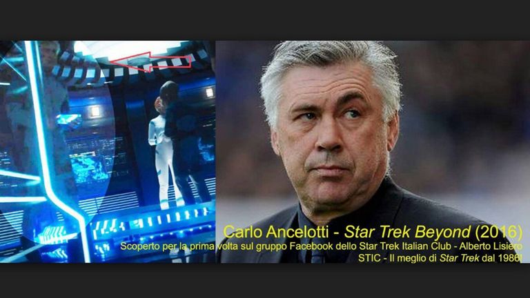 Der ehemalige Bayern-Coach Carlo Ancelotti wollte mit den Bayern hoch hinaus - in Star Trek Beyond schaffte er es zumindest für wenige Augenblicke (Bildquell: Star Trek Italian Club).