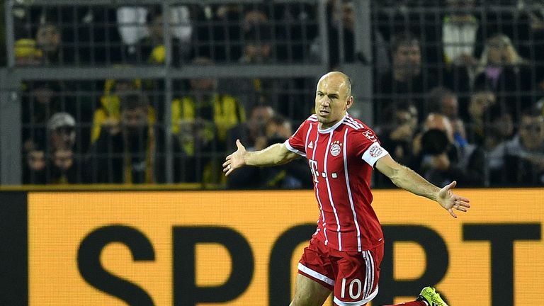 Arjen Robben bejubelt seinen Treffer in Dortmund.