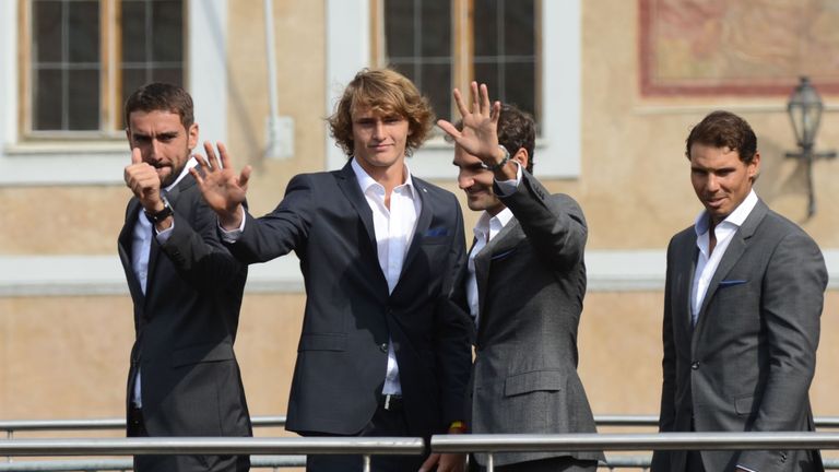 Marin Cilic, Alex Zverev, Roger Federer und Rafael Nadal nehmen an den ATP-Finals in London teil.