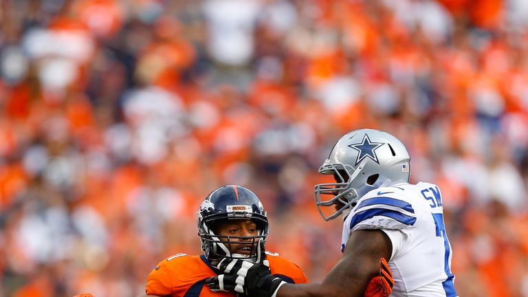Die Denver Broncos trennen sich von Kasim Edebali (l.).
