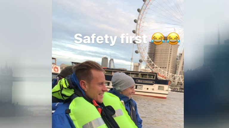 Auch Marc-Andre ter Stegen zeigt sich bestens gelaunt (Quelle: instagram).