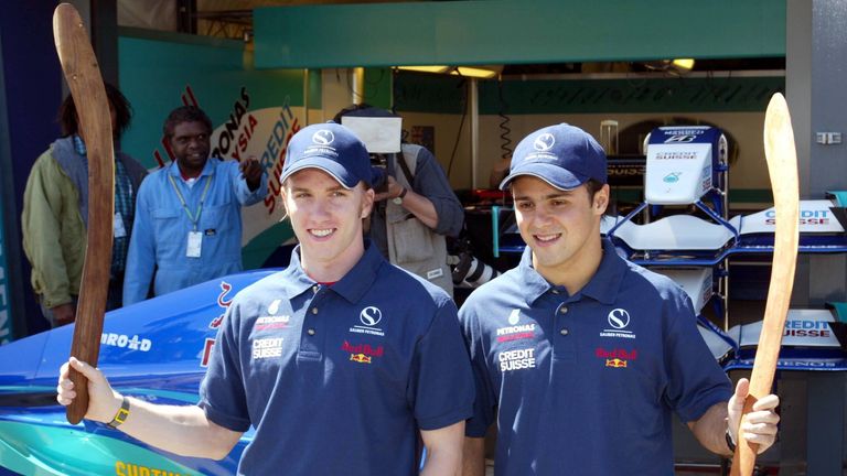 2002: Felipe Massa startet mit Kollege Nick Heidfeld für das Sauber-Team erstmals in der Formel 1.