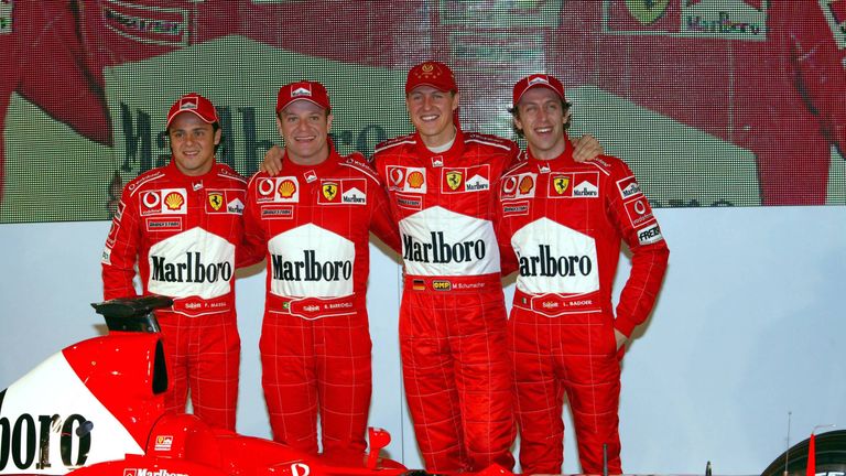 2003 ist Felipe Massa erstmals als Teamkollege an der Seite von Michael Schumacher: Ferrari holt den damals 21 Jahre alten Brasilianer als Testfahrer.