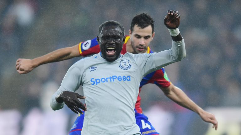 Oumar Niasse (vorne) geht im Ligaspiel gegen Crystal Palace zu Boden - und verschafft seinem Team damit einen Foulelfmeter.