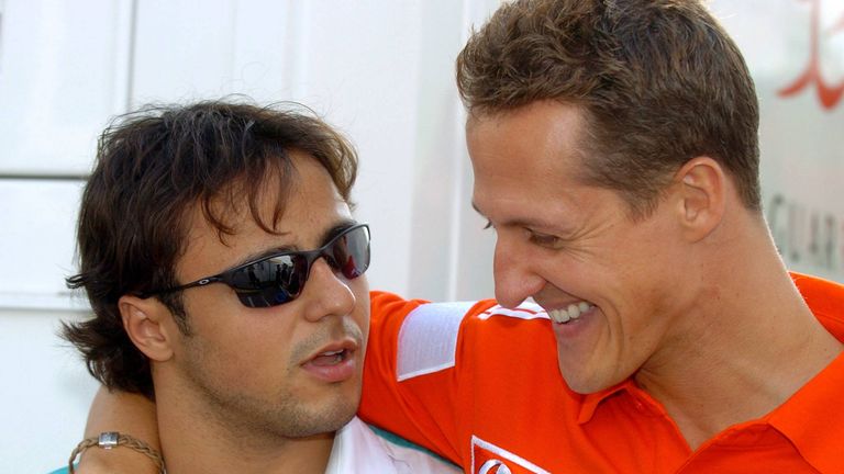 Klare Nummer 2 und Kumpel: Massa und Rekordchampion Schumacher verstehen sich auf und neben der Strecke prächtig.