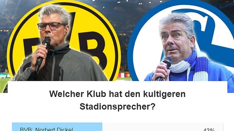 Bei der Wahl zum kultigeren Stadionsprecher der Revierrivalen geht der Sieg an Schalke 04.