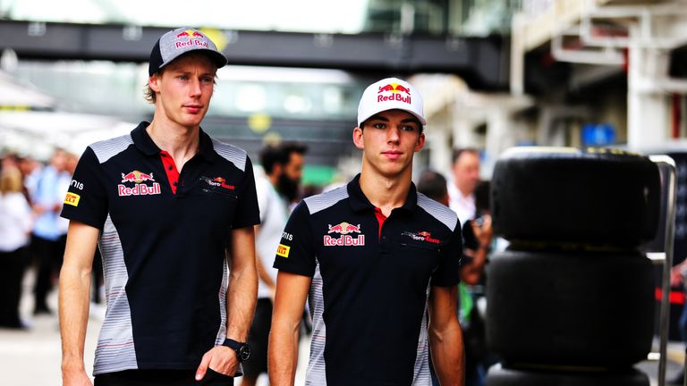 Brendon Hartley (l.) und Pierre Gasly bilden 2018 das Stammpilotenduo bei Torro Rosso.