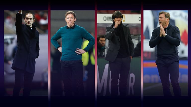 Bayerns Trainerkandidaten (v.l.): Thomas Tuchel, Julian Nagelsmann, Joachim Löw, Ralph Hasenhüttl