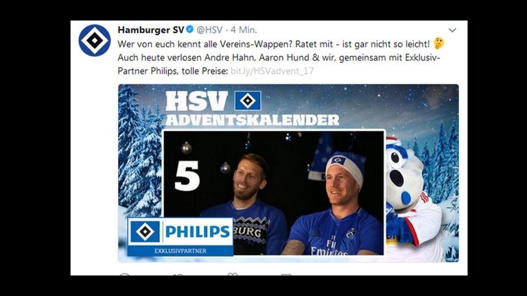 In der ersten Version schrieben die Hamburger ihren Akteur Aaron Hunt noch mit d.