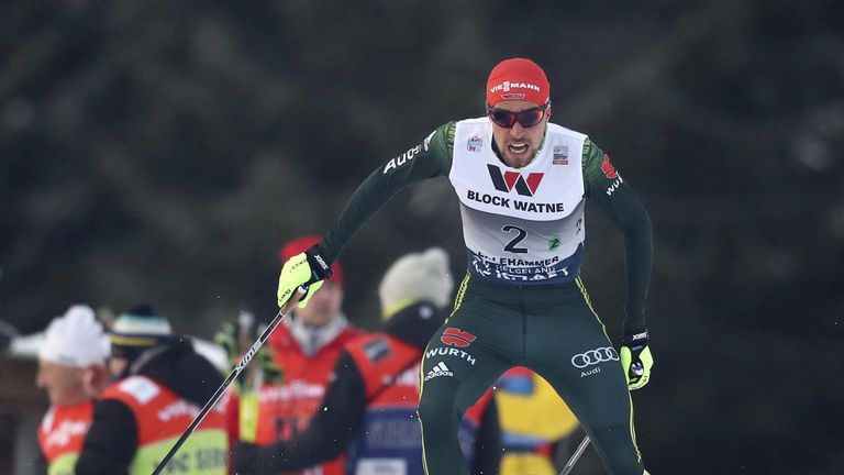 Johannes Rydzek verpasst das Podium in Lillehammer knapp.