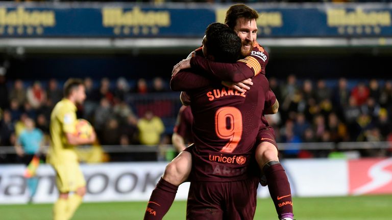 Barcas Superstars Lionel Messi und Luis Suarez treffen beim Sieg gegen Villarreal