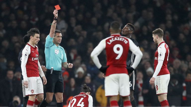 Pogba fehlt im Stadtderby, wegen eines Platzverweises im Spiel gegen Arsenal 