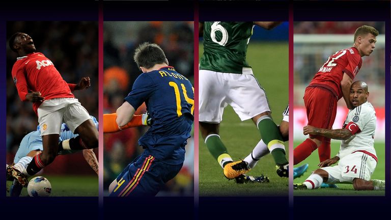 Der FSV Mainz hat mit Nigel de Jong kein unbeschriebenes Blatt zurück in die Liga geholt. Der Niederländer ist bekannt für besonders böse Fouls - mit verheerender Wirkung. Wir erinnern in einer Bildergalerie an die heftigsten Aktionen.