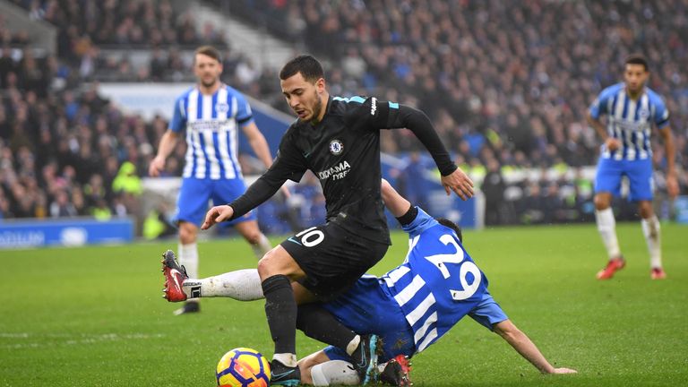 Chelsea-Star Eden Hazard erzielte beim 4:0 gegen Brighton einen Doppelpack.