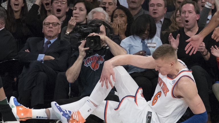 Der Topscorer der Nicks Kristaps Porzingis fällt für den Rest der Saison aus.