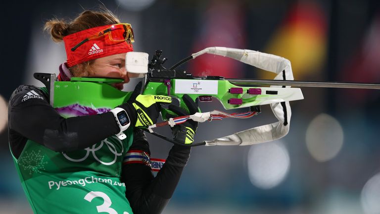 Will mit der Staffel ihre dritte Goldmedaille holen: Laura Dahlmeier.