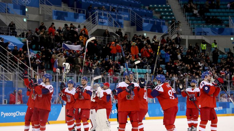 Tschechien feiert den Einzug ins Viertelfinale bei den olympischen Spielen.