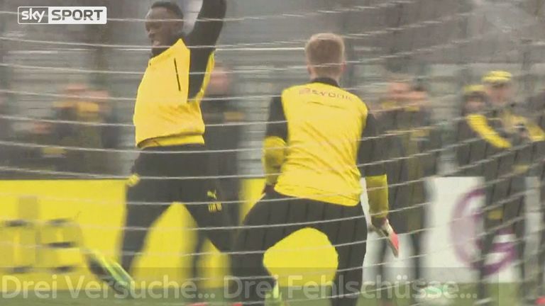 Für Usain Bolt lief beim Training beim BVB nicht alles nach Plan.