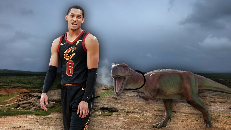 Menschen und Dinosaurier gleichzeitig? Jordan Clarkson von den Cleveland Cavaliers glaubt daran.