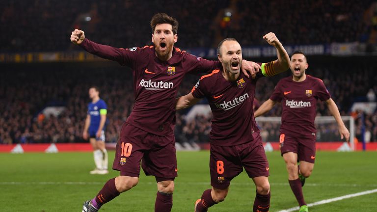 Lionel Messi jubelt über sein erstes Tor gegen den FC Chelsea.