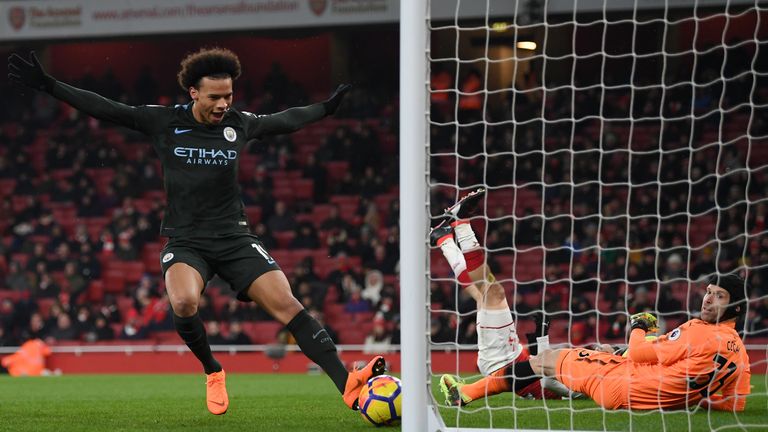 Leroy Sane trumpft gegen den FC Arsenal groß auf.