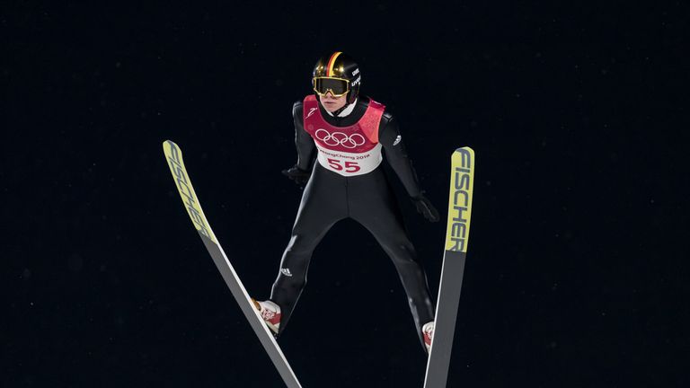 Andreas Wellinger auf der Schanze in Oslo.